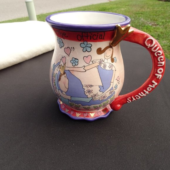 Blue Sky Clayworks Mug "Queen of Mothers" 2008 Never Used - Picture 8 of 8